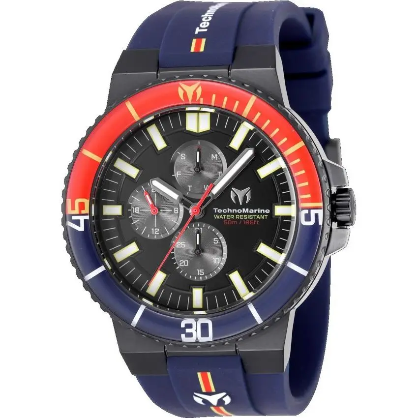 Technomarine Racing Legends Men`s 43mm Black Dial Blue Day Date Watch TM-525030 by TechnoMarine