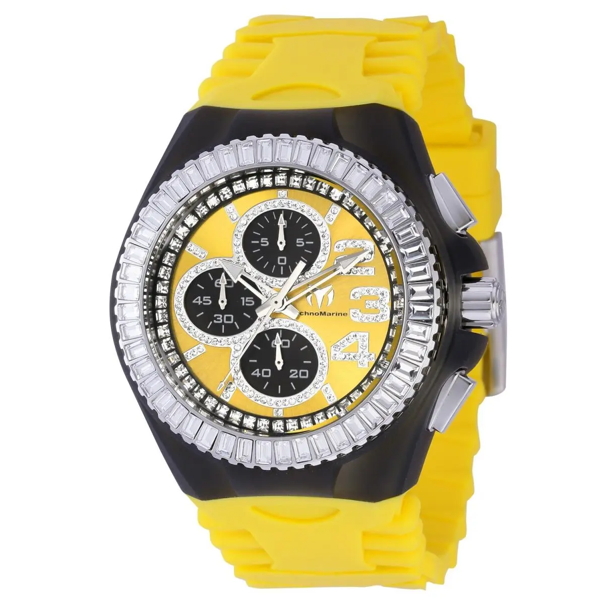 Technomarine TM-121184 Men`s Cruise Jellyfish 45mm Yellow Retro Strap w Stones