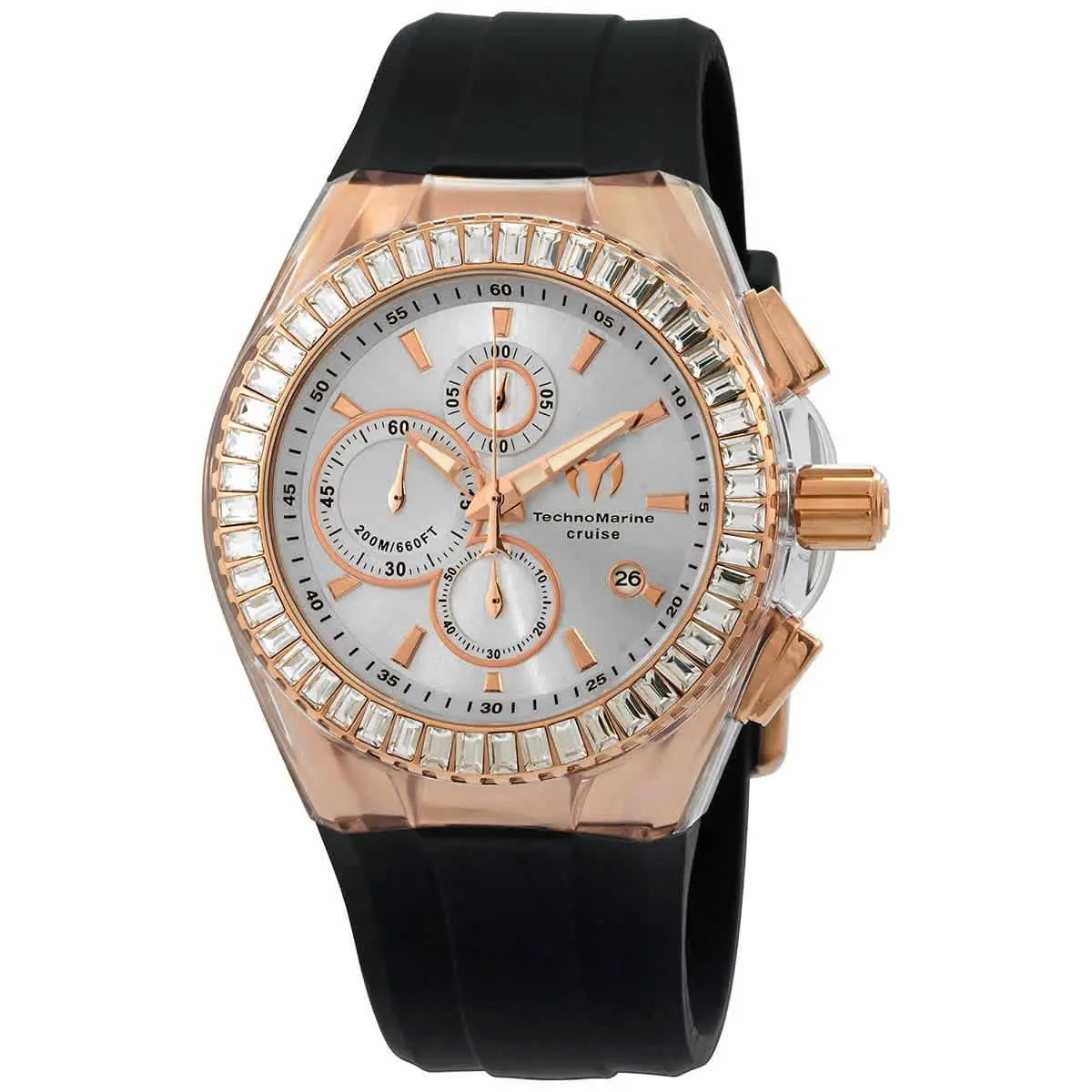 Technomarine Cruise Chronograph Quartz Crystal Silver Dial Men`s Watch TM-121163