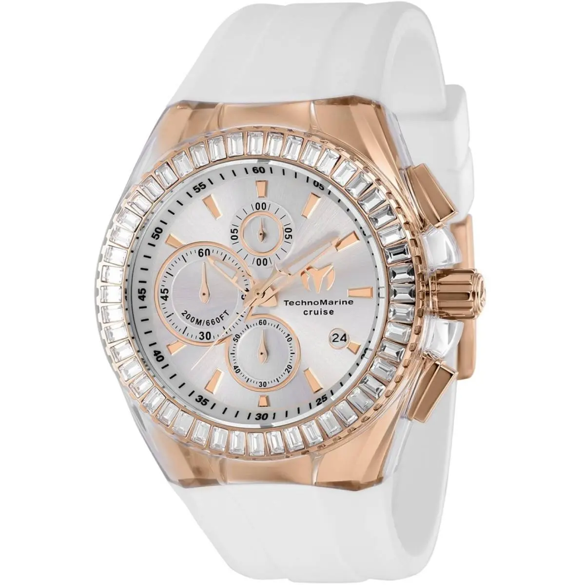 Technomarine Men`s Watch Cruise Chronograph Silver Dial Strap TM-121161
