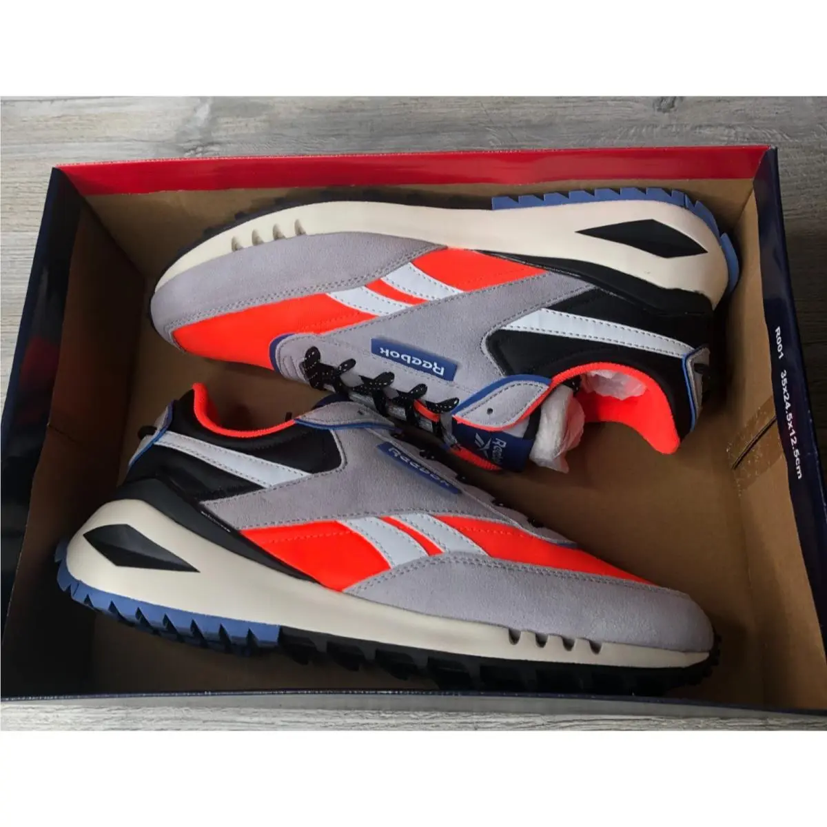 Reebok Forte Racer Pure Grey Twisted Coral Mens Sneaker Shoe Size 9.5