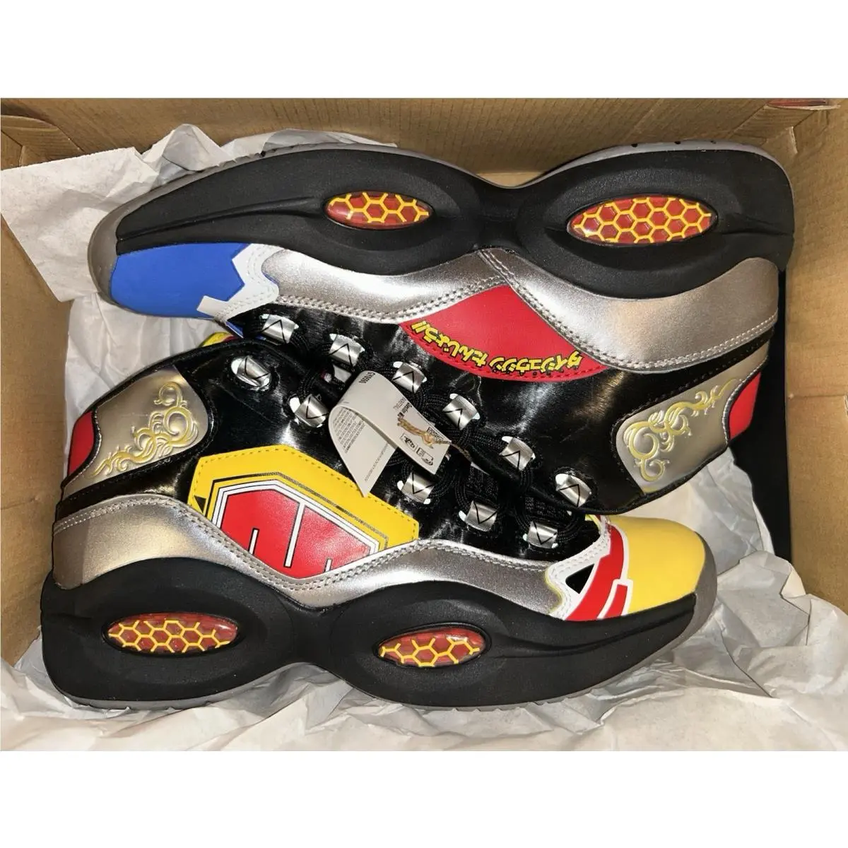 Reebok Question Mid Power Rangers Megazord Size 9 Allen Iverson