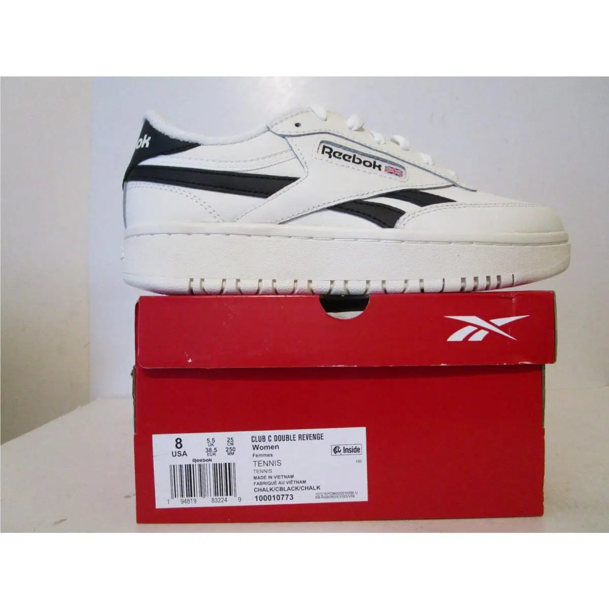Reebok Club C Double Revenge Low Tennis Sneaker Chalk/core Black Chalk W8 M6.5