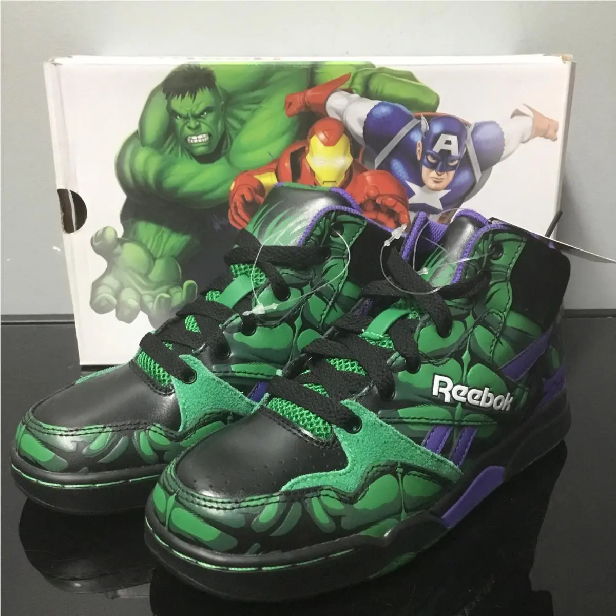 Reebok x Marvel Hulk Reverse Jam Hulk High Top Sneakers Size 13C