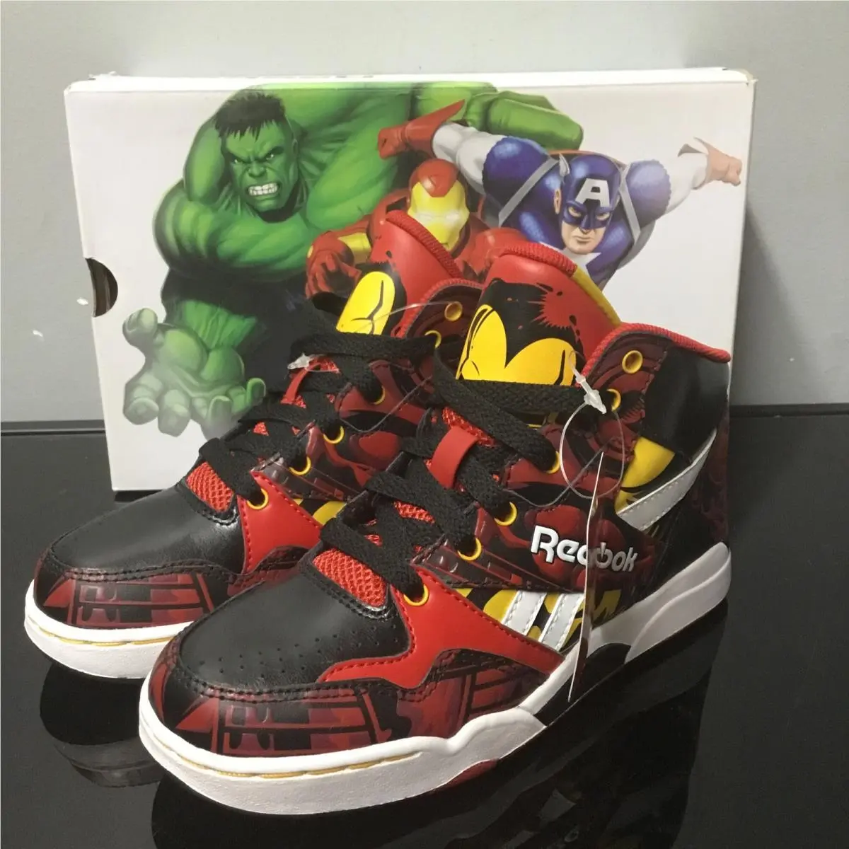Reebok x Marvel Hulk Reverse Jam Hulk Iron Man Top Sneakers Size 13C