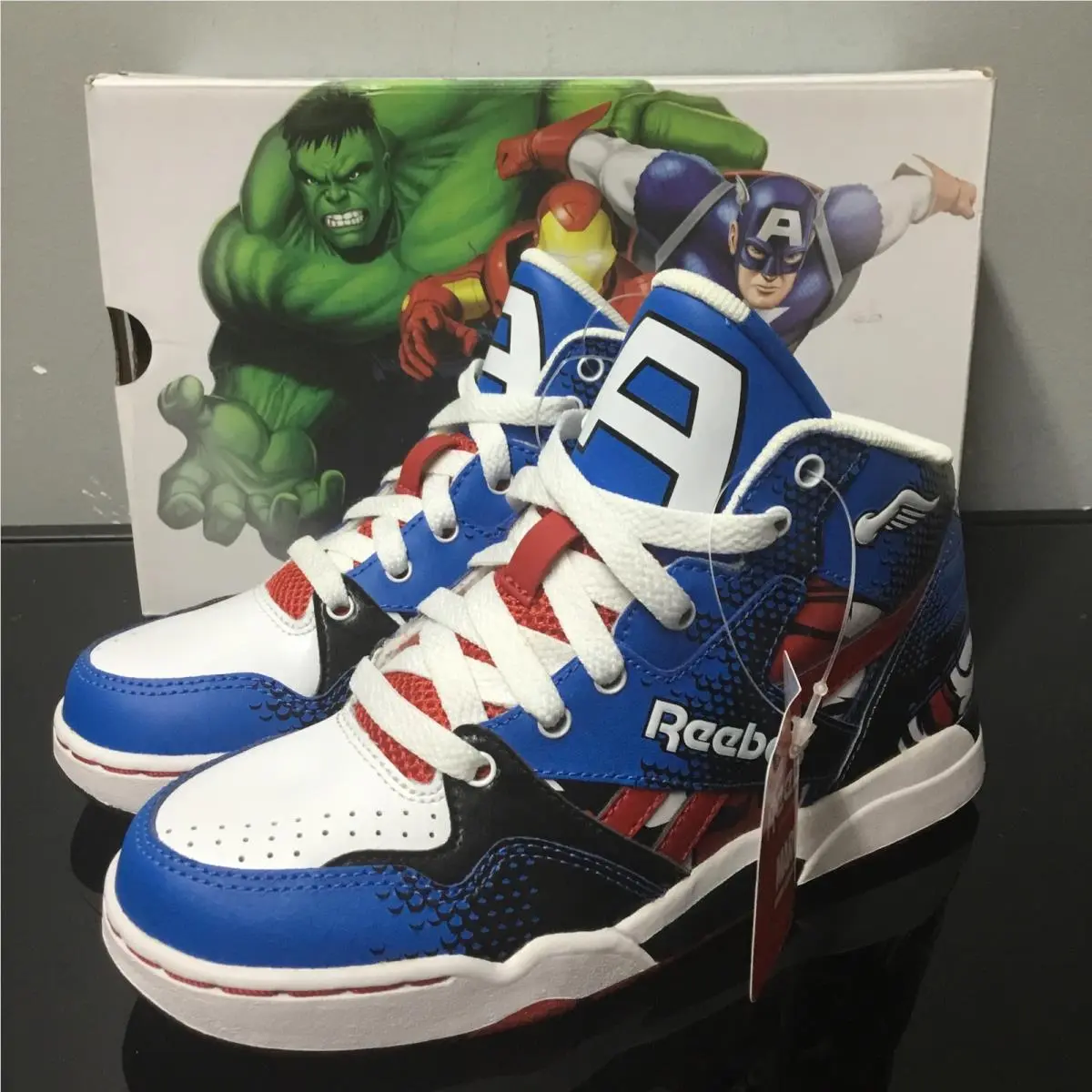 Reebok x Marvel Hulk Reverse Jam Hulk Captain America Top Sneakers Size 13C