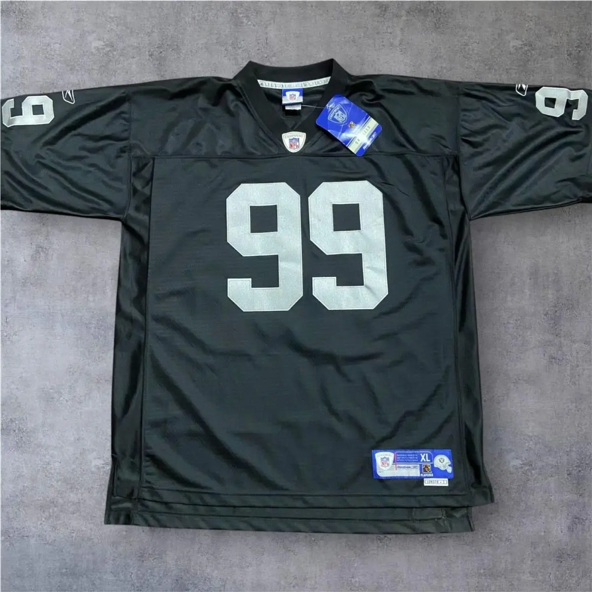 Reebok Nfl Vintage Oakland Raiders Warren Sapp 99 Black Gray Jersey XL