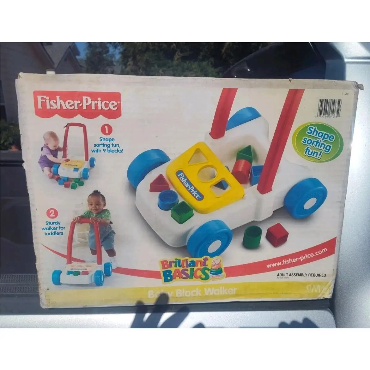 Vintage Fisher Price Baby Block Walker Push Toy Shape Sorter