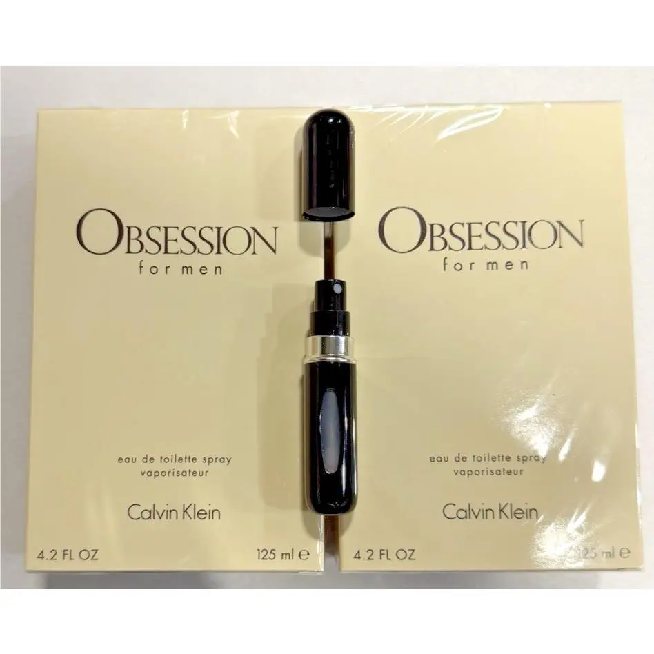 2-OBSESSION Calvin Klein 4.0 oz 4 Men Edt Cologne /free Travel Spray