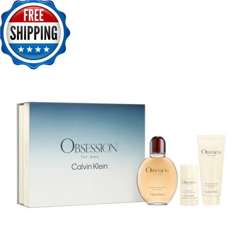 Calvin Klein Obsession For Men Eau De Toilette 3 Piece Set