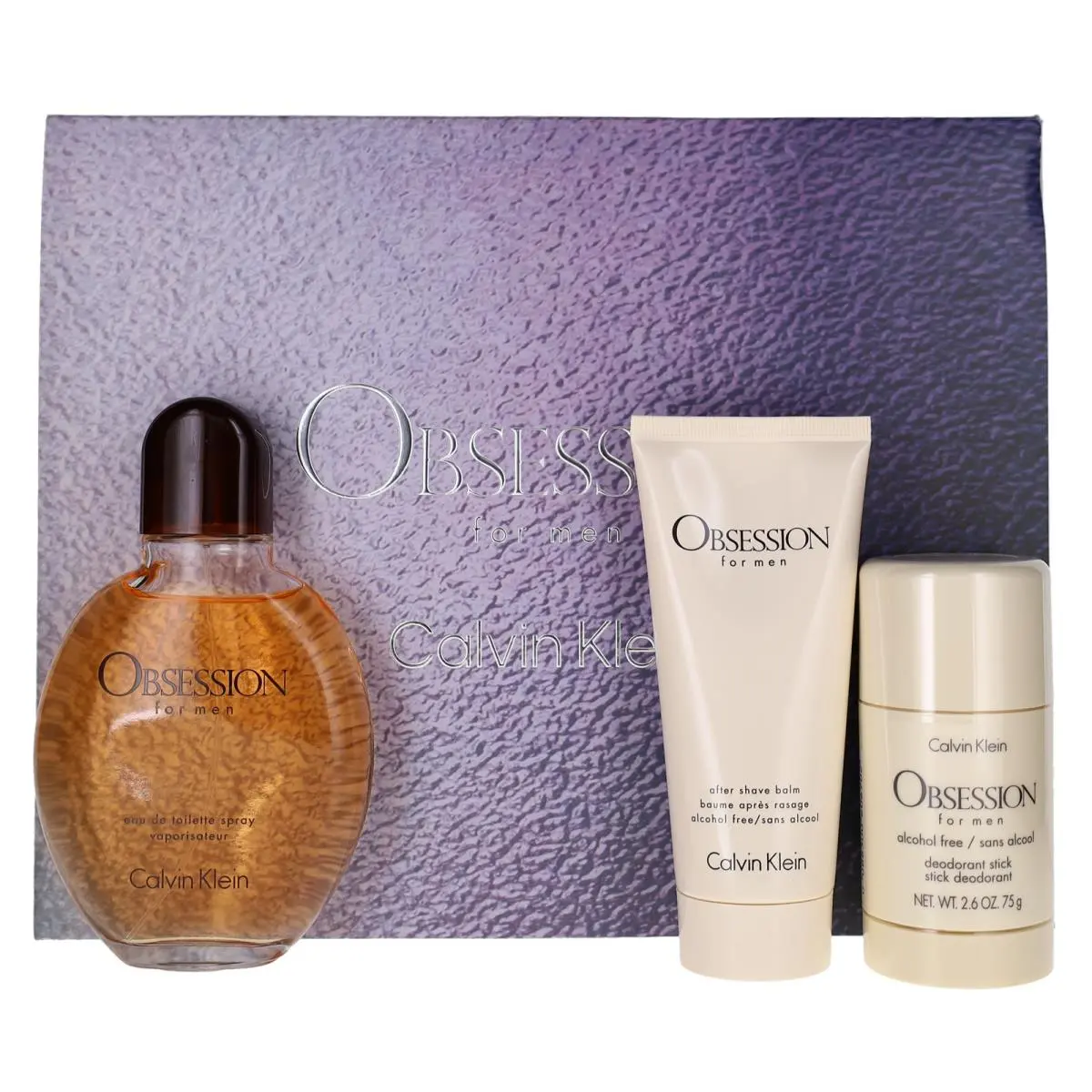 Obsession  Men Set:edt + After Shave Balm + Deo 4.2+3.3+2.6oz by Calvin Klein