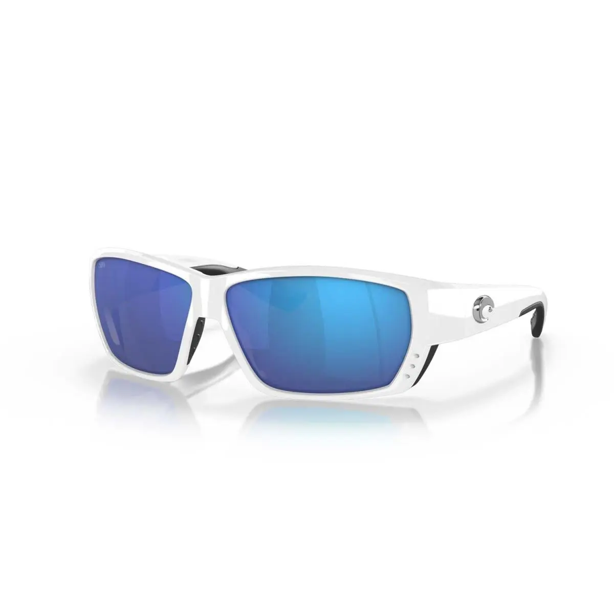 Costa Sunglasses Tuna Alley - White Frame w Blue Mirror Lens
