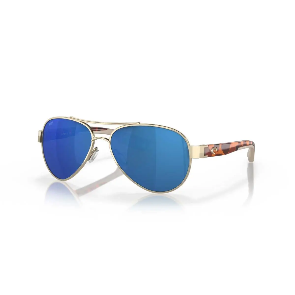 Costa Sunglasses Loreto Rose Gold Frame W/blue Mirror Lens