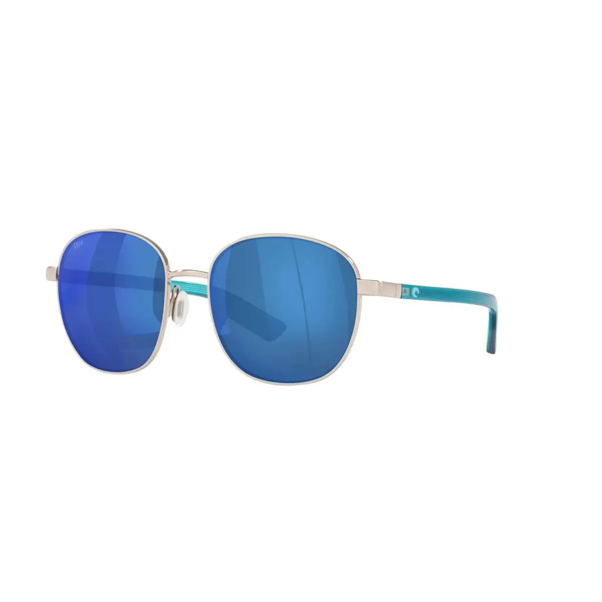 Costa Sunglasses Egret - Brushed Silver Frame w/ Blue Mirror Lens