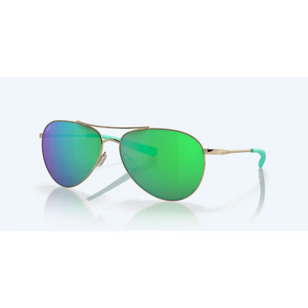 Costa Sunglasses Piper - Shiny Gold Frame w Green Mirror Lens