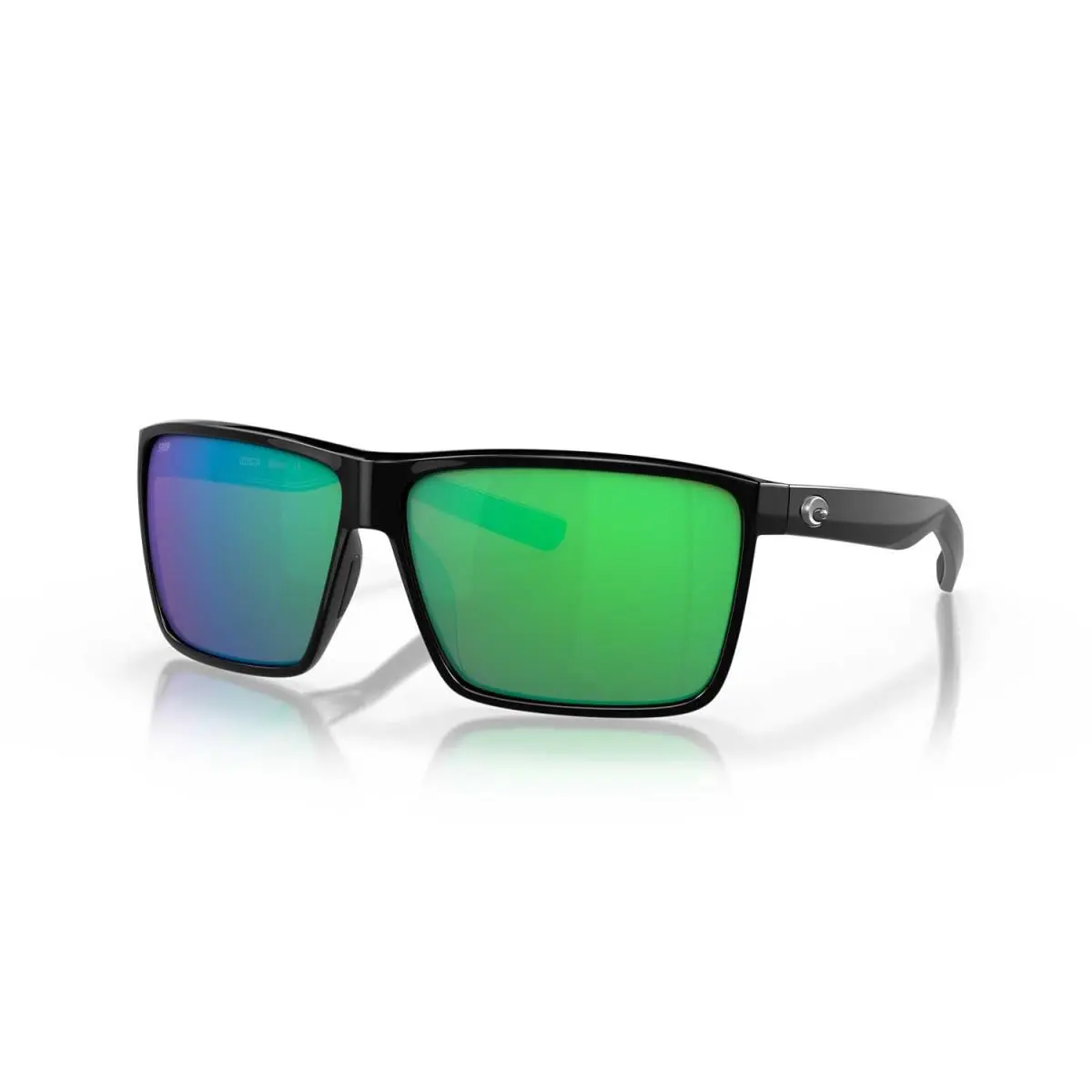 Costa Sunglasses Rincon - Shiny Black Frame w/ Green Mirror Polarized Lens