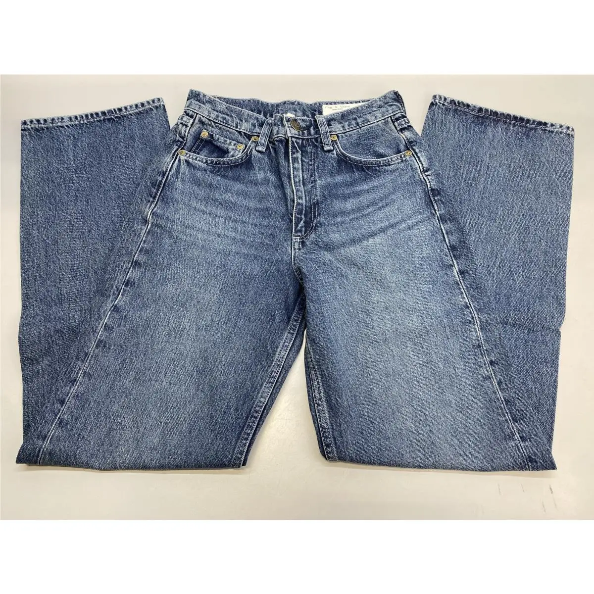 Rag Bone Womens Jean Adeline Blue Size 24 Shea Relaxed Straight High Rise