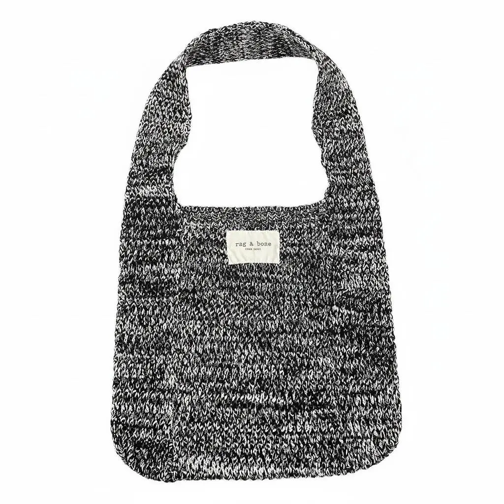 Rag Bone Addison Knit Shopper Bag Black/white One Size