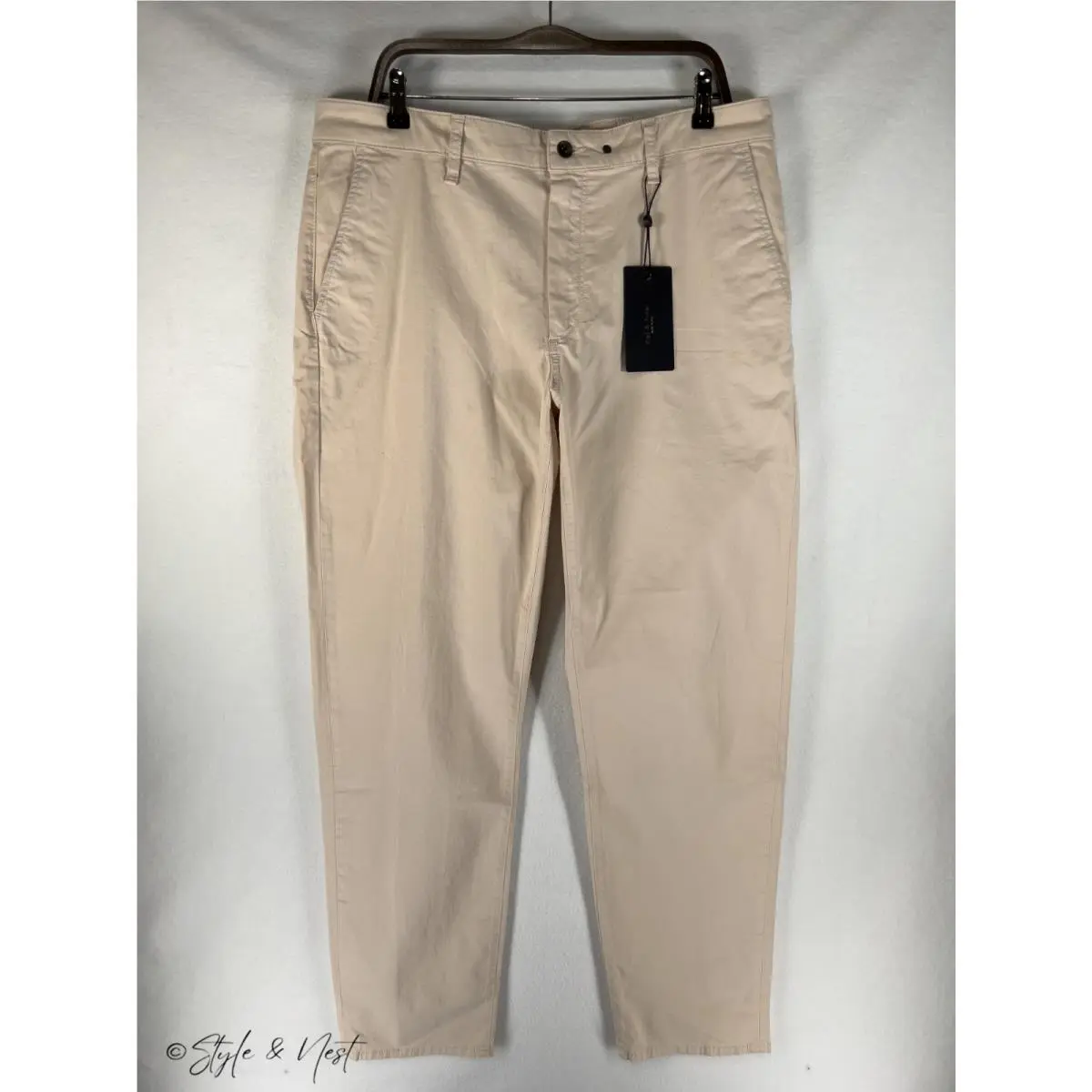 Rag Bone Standard Chino Pants 36x32 White Tan Preppy Coastal