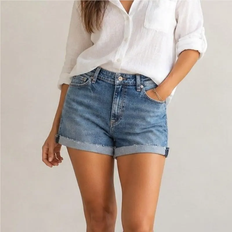Rag Bone Nina High-rise Short WDD23S1902C1MO Womens 29 in Monterosso Denim