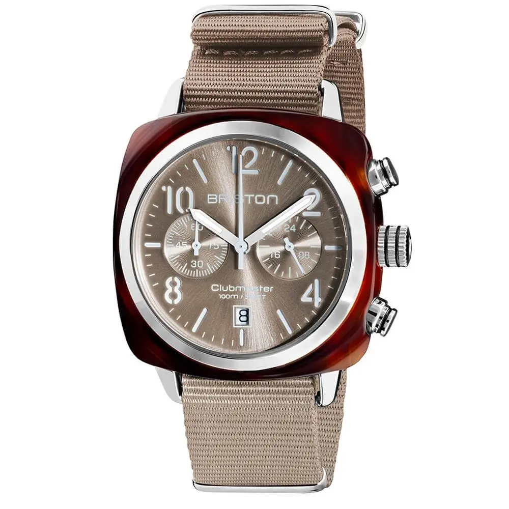 Clubmaster Classic Taupe Chronograph Watch - 19140.SA.T.30.NT by Briston