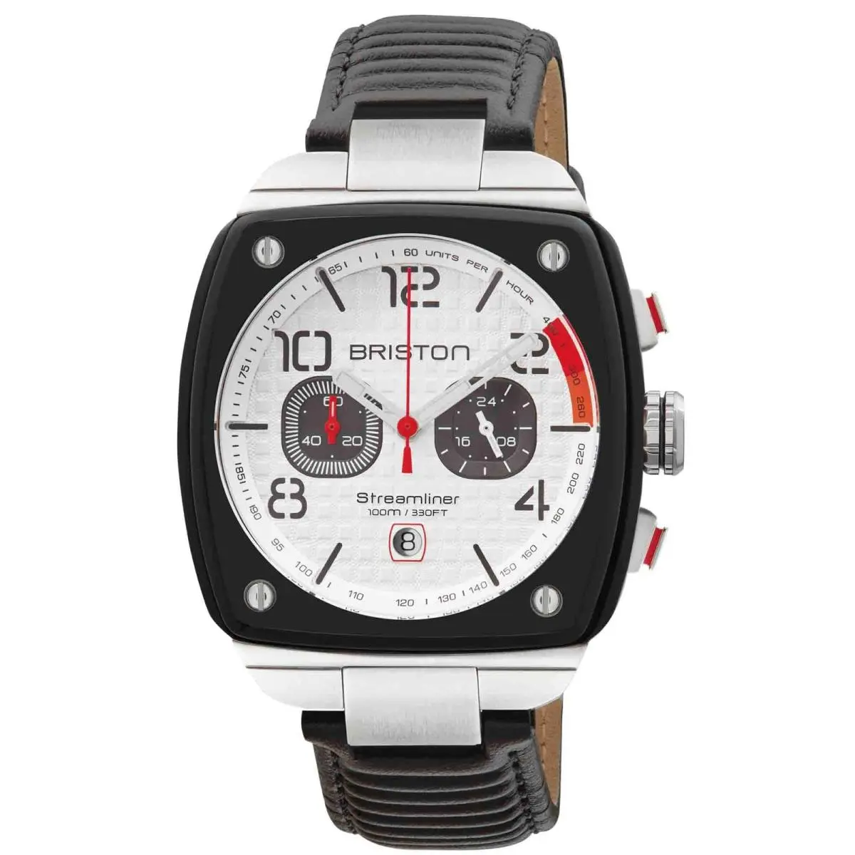 Streamliner Gentleman Driver Chrono Black Acetate White Watch - Brand Ne by Briston