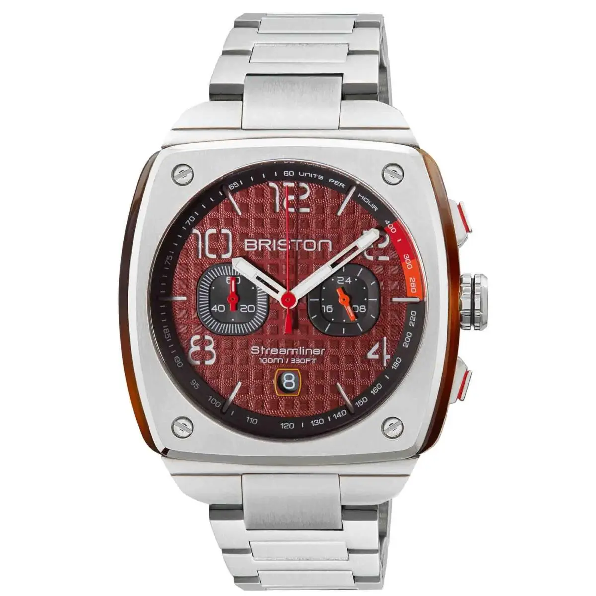 Streamliner Gentleman Driver Chrono Steel Red Watch by Briston