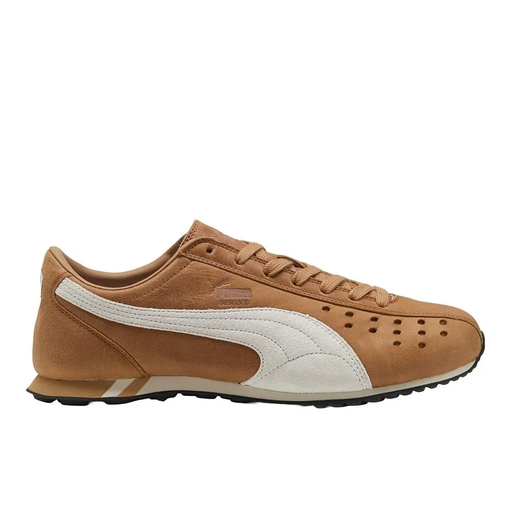 Puma Sprint Premium Lace Up Mens Beige Sneakers Casual Shoes 40508404