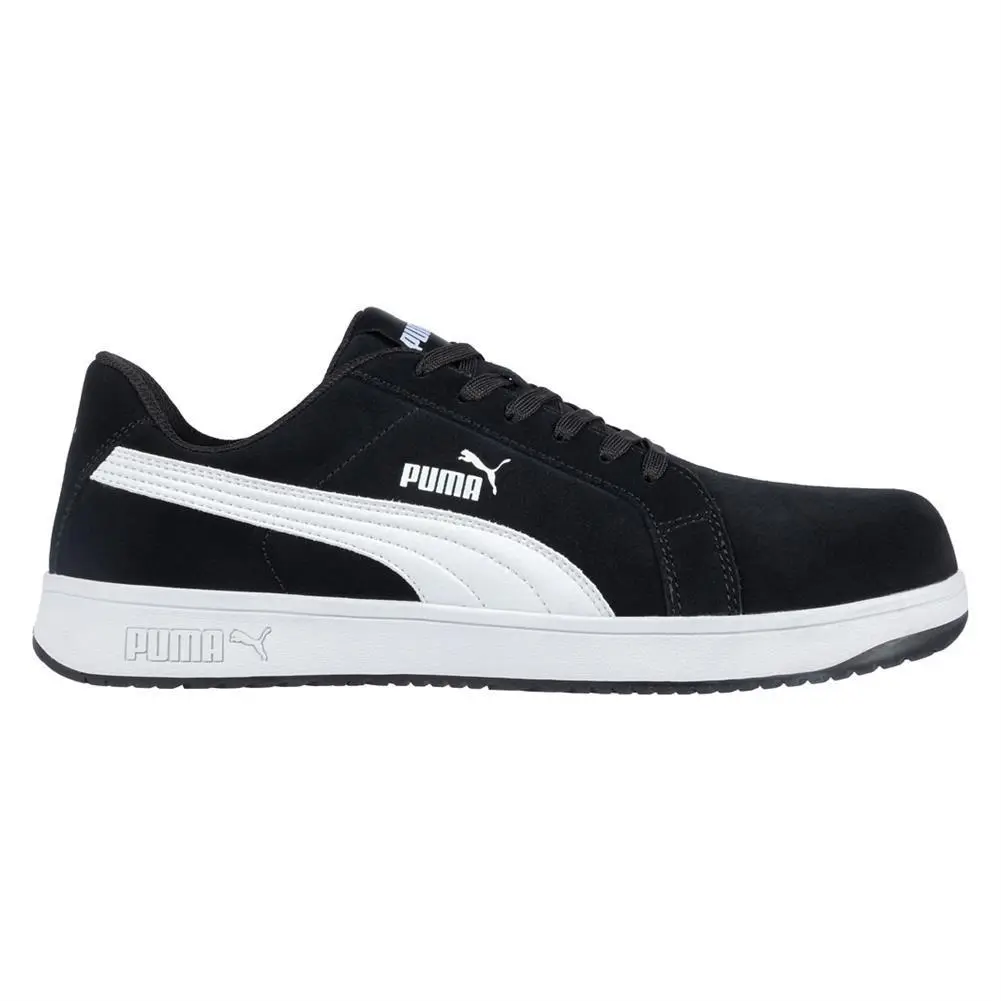 Men`s  Safety Iconic Low Composite Toe EH Safe Work Shoes Boots 572°heat Res Black / White by Puma