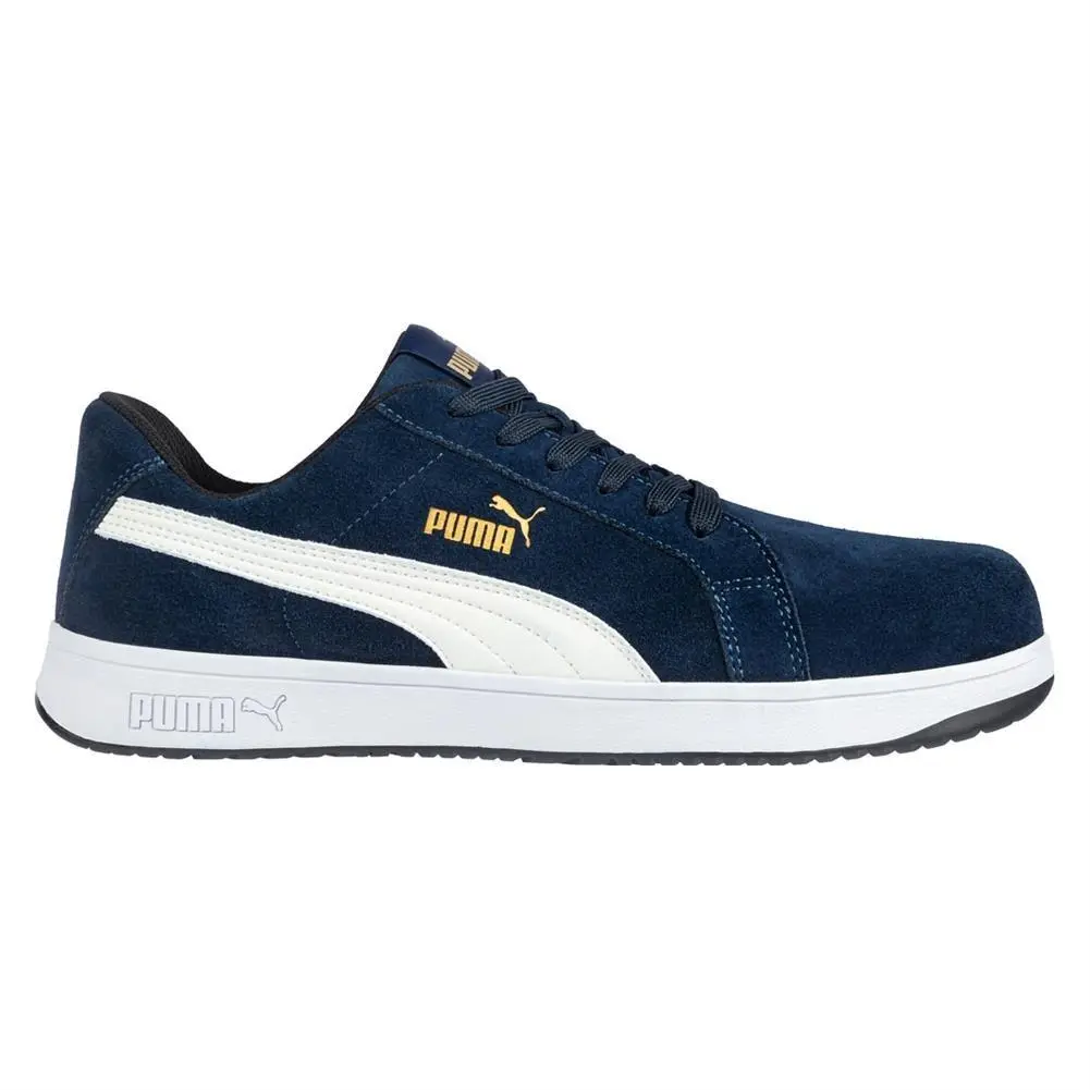 Men`s  Safety Iconic Low Composite Toe EH Safe Work Shoes Boots 572°heat Res Navy / White by Puma