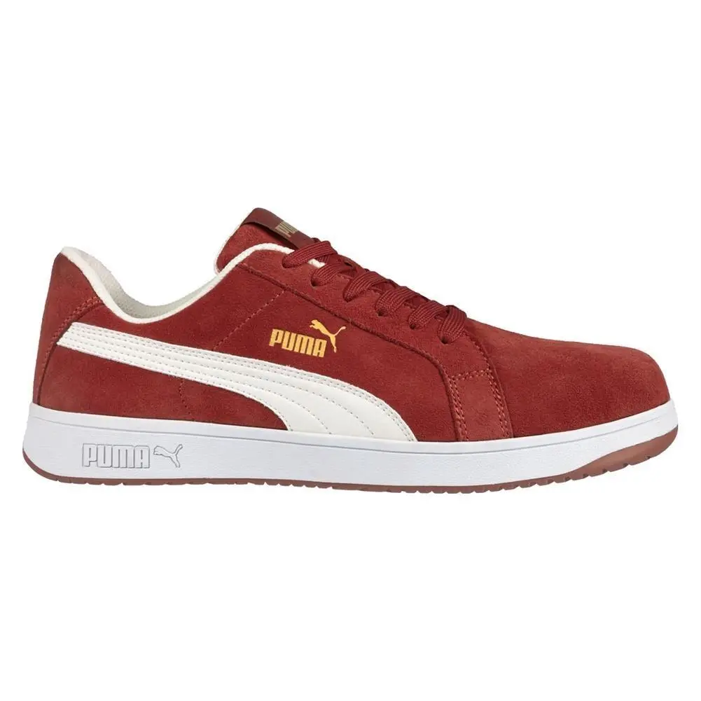 Men`s  Safety Iconic Low Composite Toe EH Safe Work Shoes Boots 572°heat Res Red / White by Puma