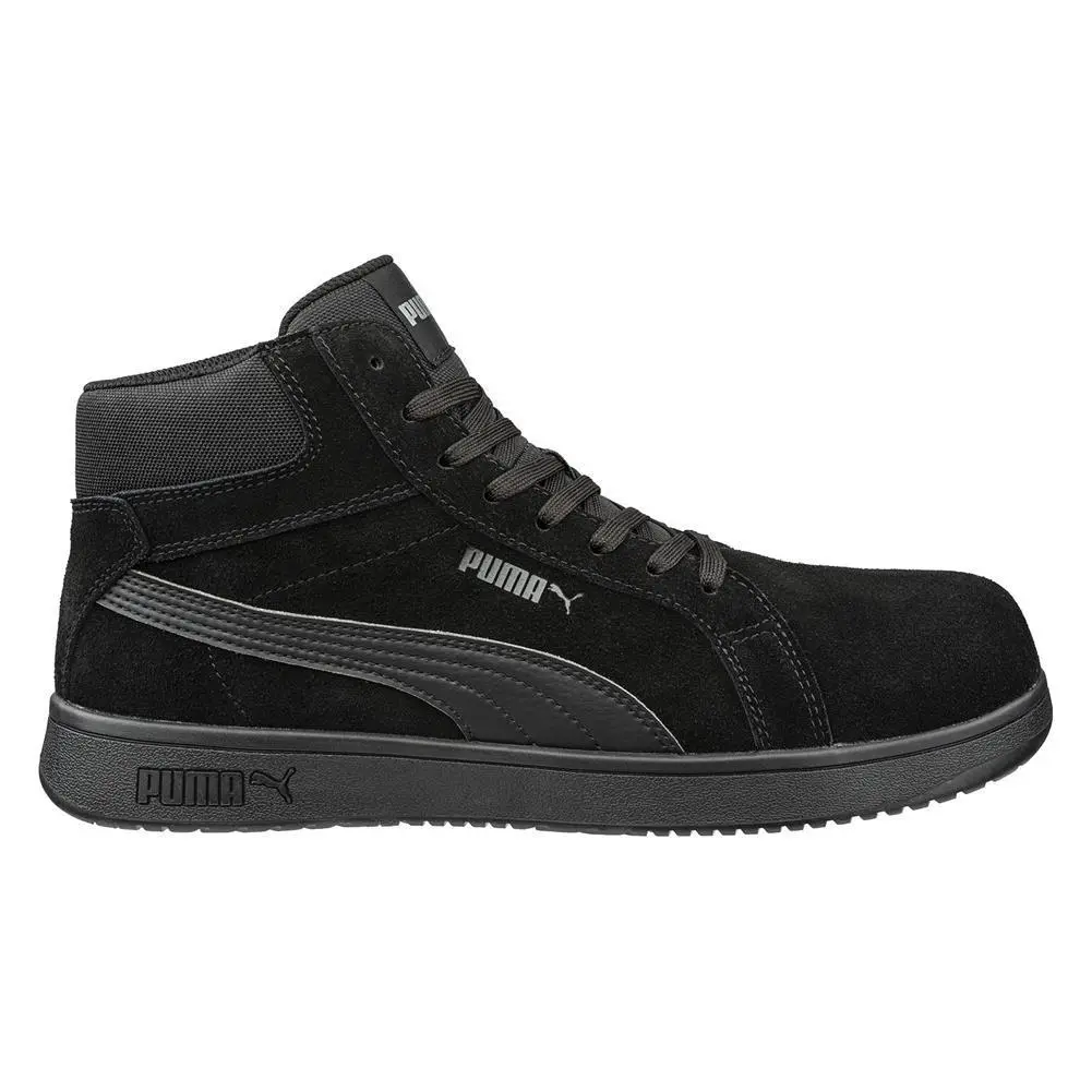 Men`s  Safety Iconic Suede Mid Composite Toe Work Boots Shoes Sneakers Black by Puma