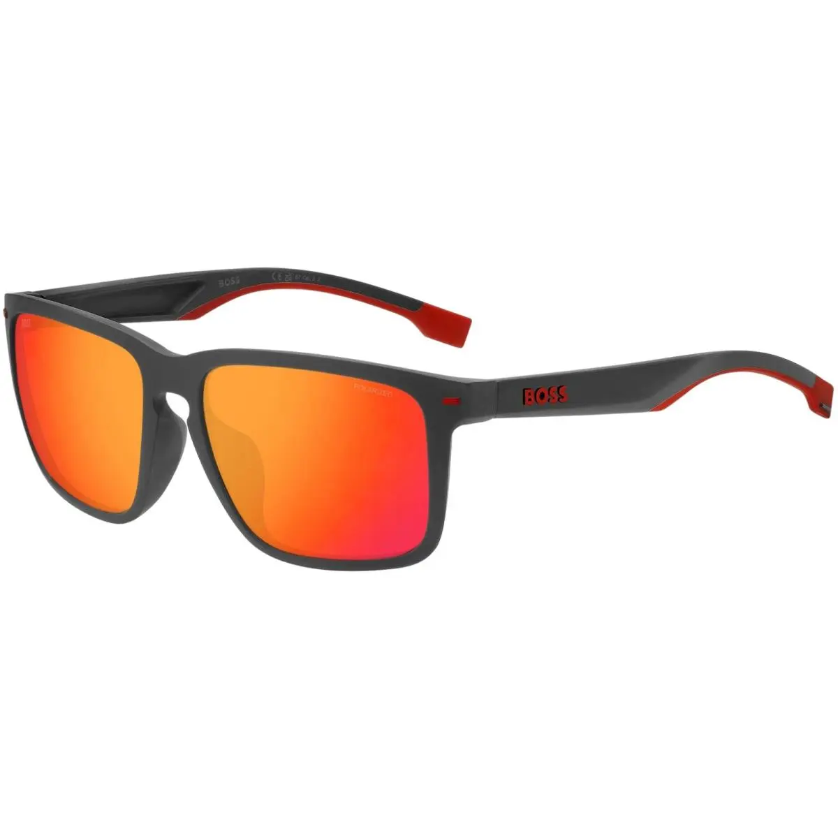 Polarized Men`s Square Sunglasses w/ Mirror Lens - BOSS1542FS 034N 4F by Hugo Boss