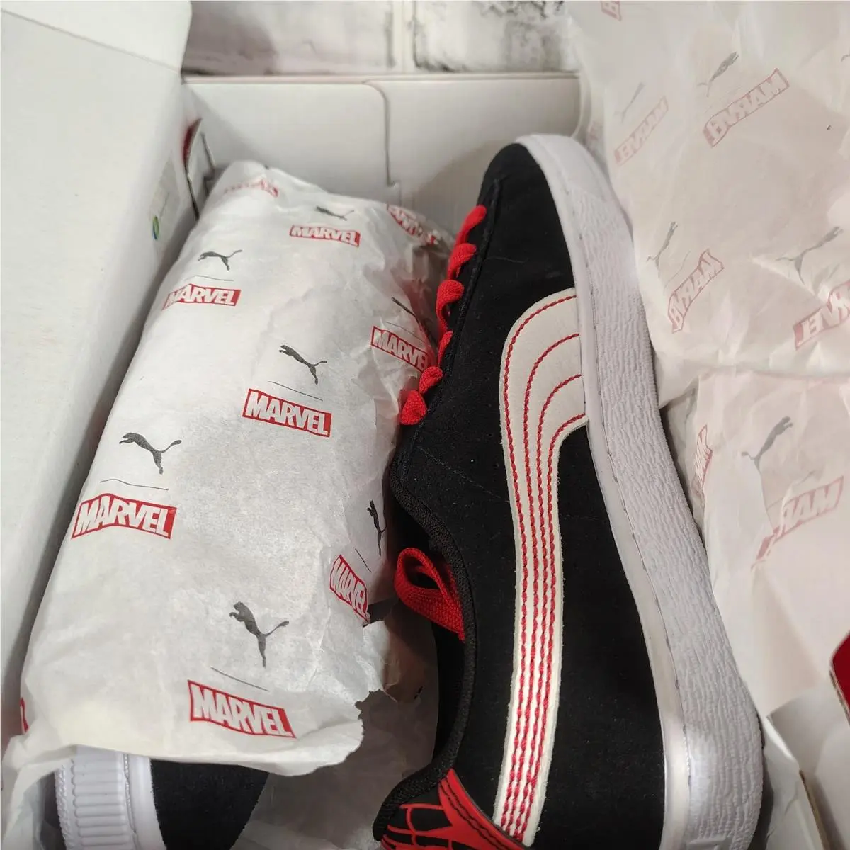 Puma shoes - PUMA Suede - Suede - 397741-01 - D NIGHT /WHITE/FALL TIME RED (UPC: 197646493850) 6