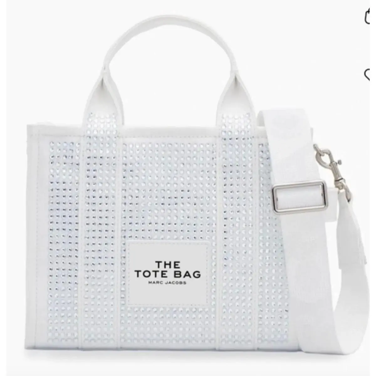 Marc Jacobs The Crystal Canvas Crossbody Tote Bag White Crystal