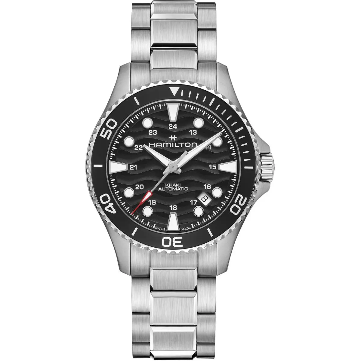 H82415130 Khaki Navy Scuba Steel 40 mm Black Dial Automatic Men`s Watch by Hamilton