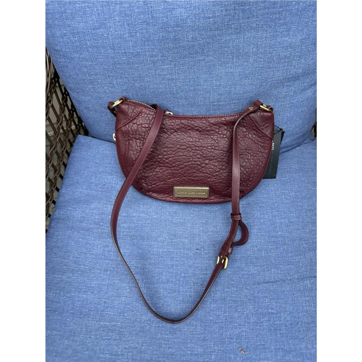 Marc by Marc Jacobs Washed up Pebbled Leather Crossbody Burgundy