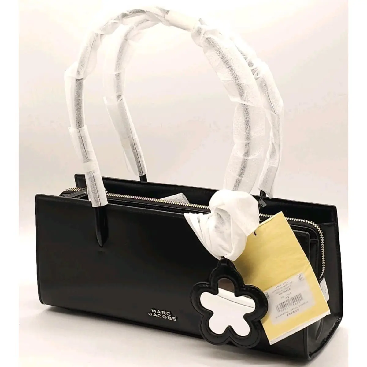 Marc Jacobs Glam Mirror Satchel Spazzolato Leather Black MK026075