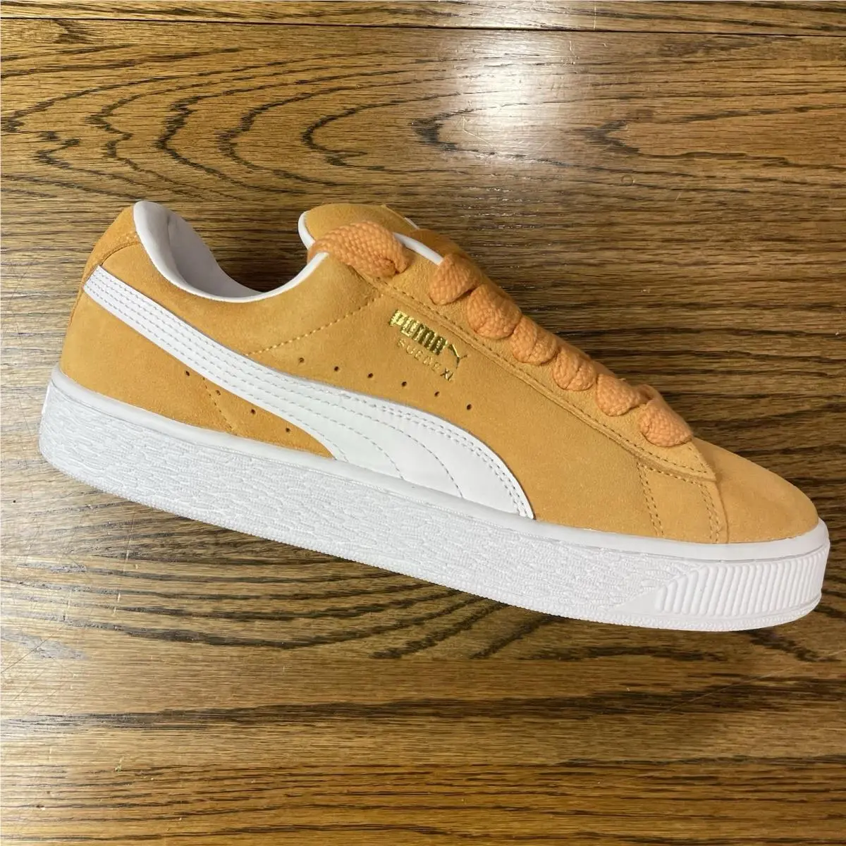 Men’s Size 8 Puma Suede XL Yellow White Athletic Casual Shoes 395205-20