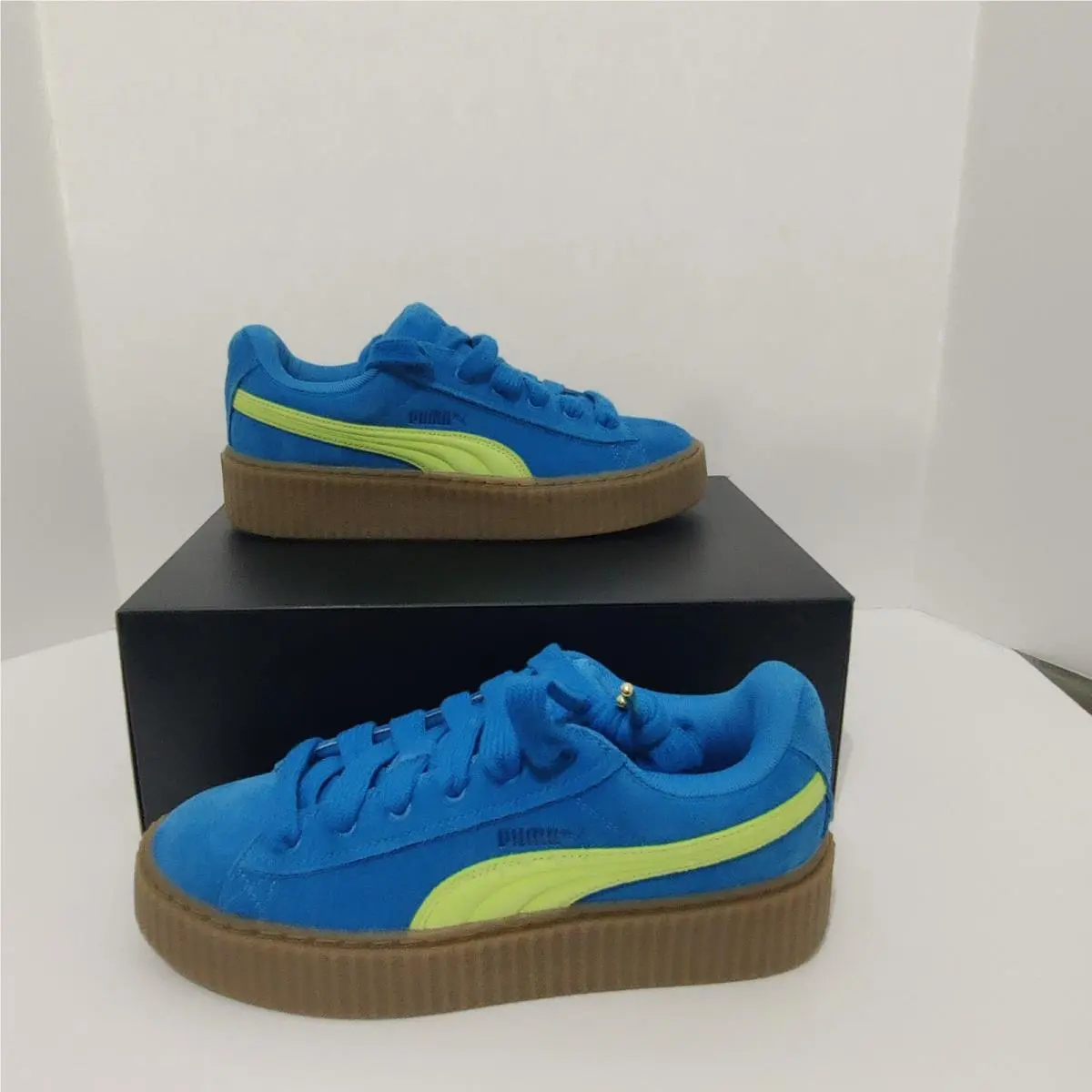Puma Fenty X Creeper Phatty JR Big Kid Size 5 Blue Lime Gum 397587 02