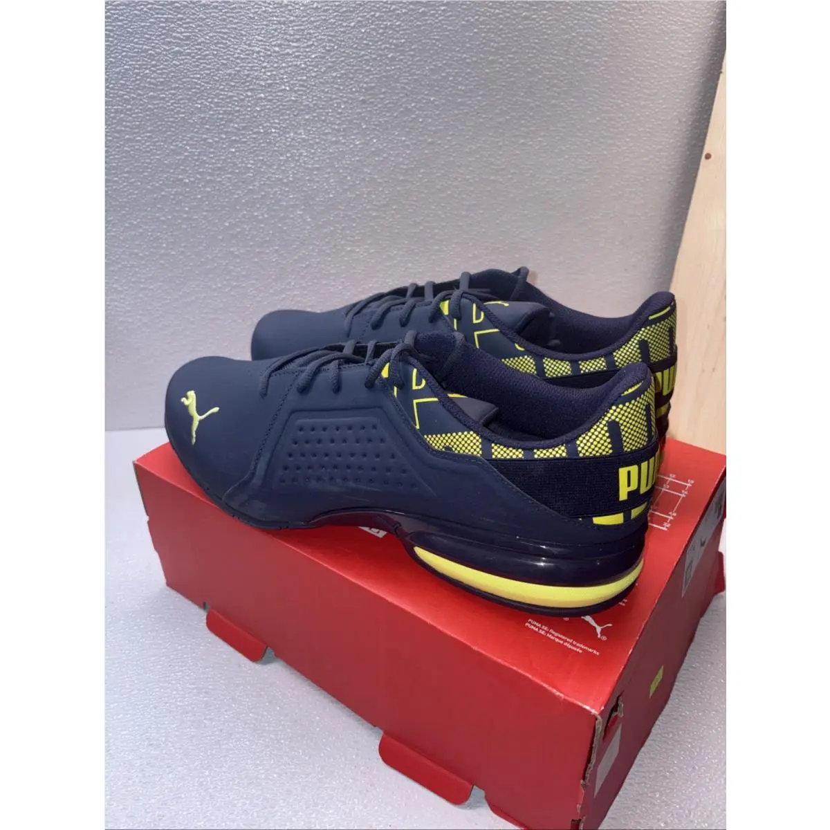Size 13 - Puma Viz Runner Repeat Club Navy/lime W/box No Lid
