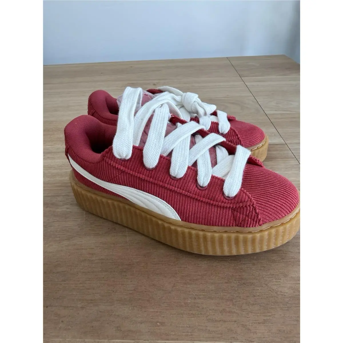Puma x Fenty Creeper Phatty Corduroy Sneakers Kids 4 Red Gum Rihanna Platform