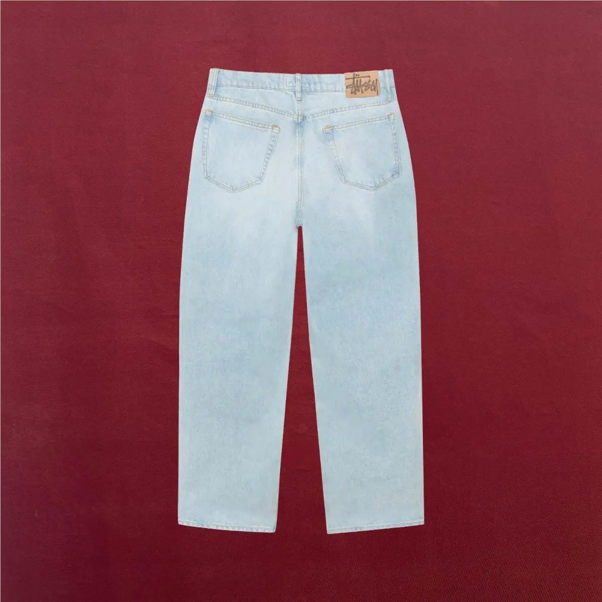Stussy Classic Men`s Relaxed Fit Big Ol’ Jeans Light Blue Color Size 36