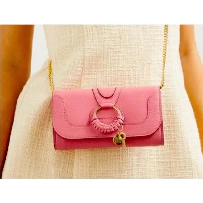See by Chloé Hana Pink Leather Crossbody Purse Handbag Phone Wallet Box