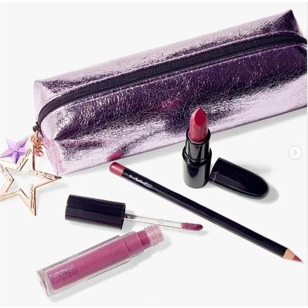 Mac Starlit Plum Lip Bag Clouded Stars Lipstick Major Star Lipglass Soar Pencil