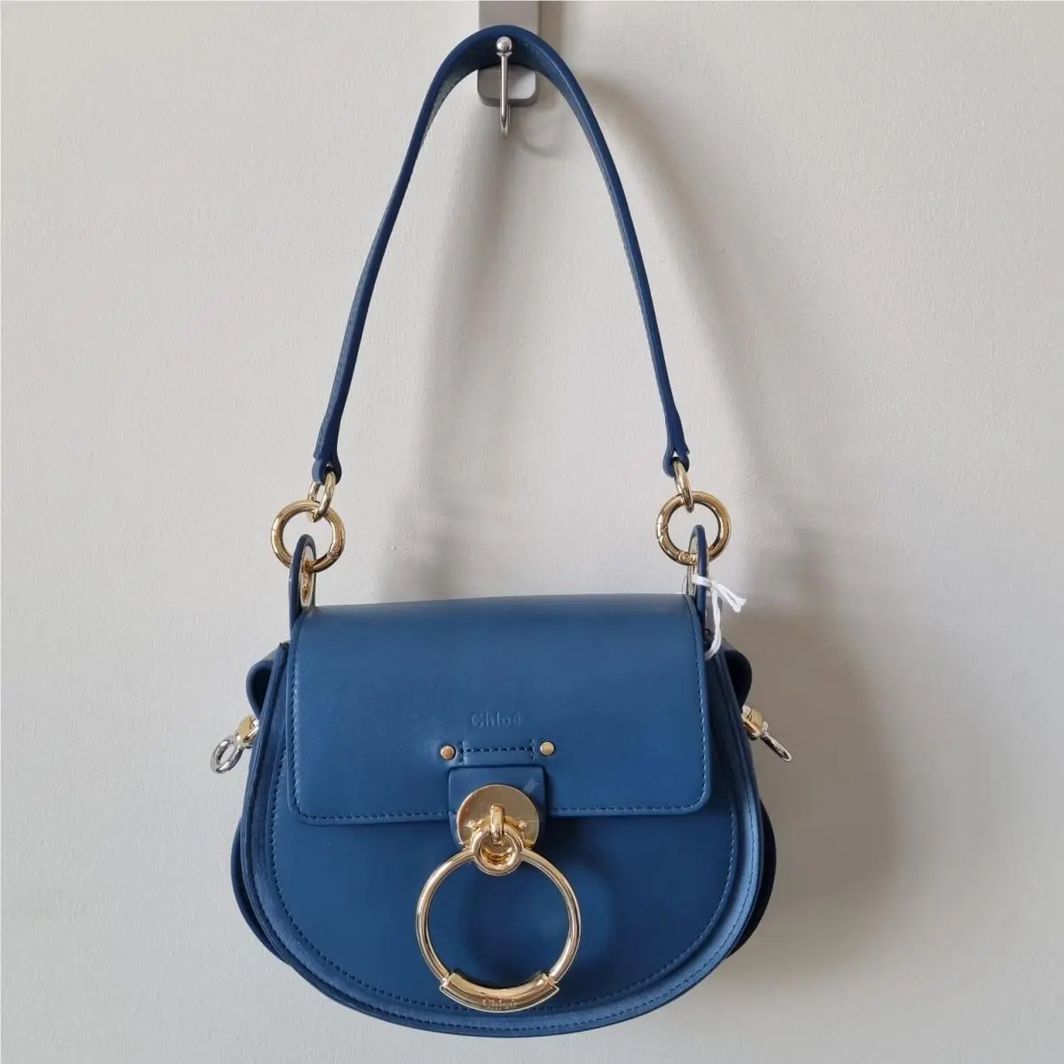 Chloé Tess Leather Handbag Blue