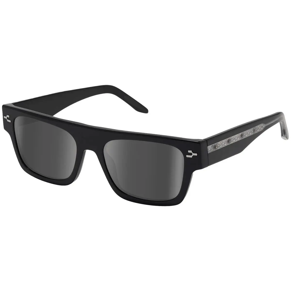 Nrgy by J Balvin Kepler Polarized Flat Top Rectangle Sunglasses Shiny Black/Graphite (01GY) by Revo