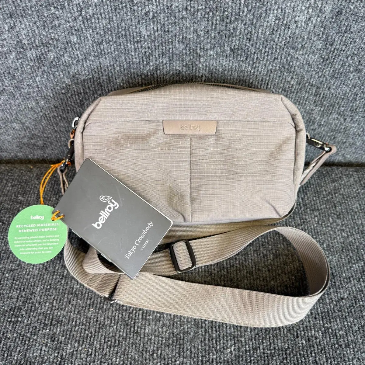 Tokyo Crossbody Bag 2 Liters Travel Edc Gray Small Zipper by Bellroy