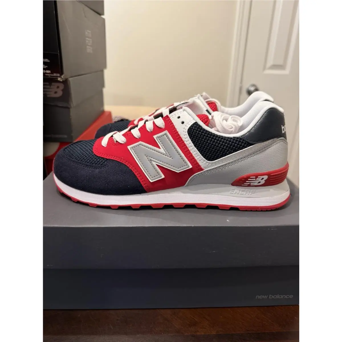 New Balance shoes - New Balance 574 - Dark Blue,red,white,grey (UPC: 0194768245619) 2