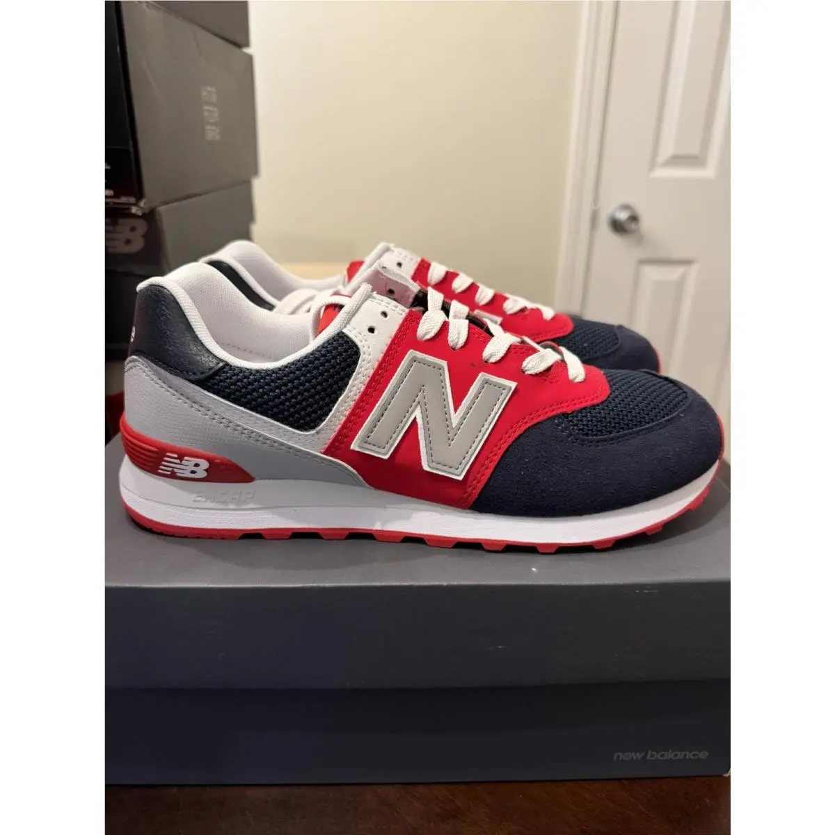New Balance shoes - New Balance 574 - Dark Blue,red,white,grey (UPC: 0194768245619) 3